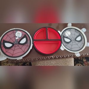 Spiderman Silicone Rubber Plates With lid